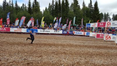 Magnus på väg in i målfållan på sista etappen vid Lindvallen under Sälens 5-Dagars 2016.