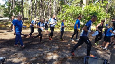 Ölandslägret och masstart på poängorienteringen vid Ängjärnsudden.