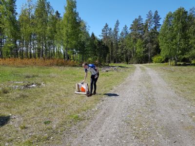 	Arne stämplar i mål på Föreningskavlen 2021 i Degerhyltan.