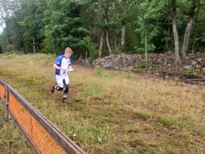 Simon Waxegård är på väg ut på den 17:e sträckan.