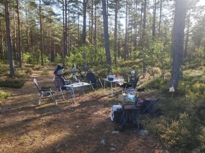 Arenan är redo att ta emot deltagarna vid Allan Höglinds Cup 4 en septemberförmiddag i Söderåkraskogarna. Inte många idrotter kan konkurrera med orienteringen vad gäller idrottsplatsens skönhet i stort som smått!