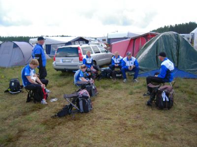 Samling inför avgång under 5-dagars i Hälsingland.