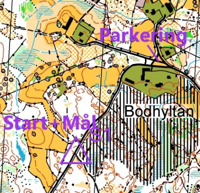 Om det är fullt vid start finns det parkeringsmöjlighet i 