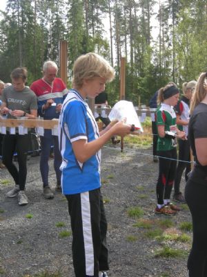 Gustav Karlsson vid starten på fjolårets lång-DM i Växjö OK.