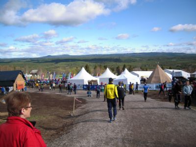Vy från TC i Skattungbyn vid EM i Dalarna i våras. Det var ingen dålig utsikt över tävlingsområdet som bjöd på underbar terräng.