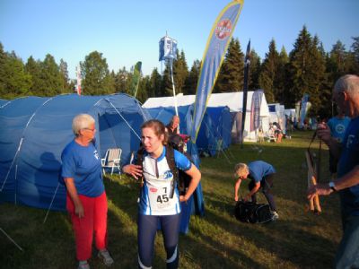 Sara är klar med sin sträcka på Tjoget 2011.