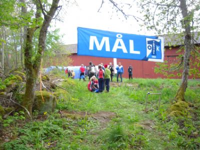 För första gången användes den nya målbanderollen.