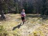 Anna Svensson, fd Torsås OK-löpare, springer på den sista stenhällshöjden innan målgången.